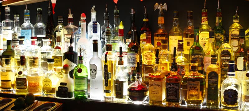 Bottles of alcohol