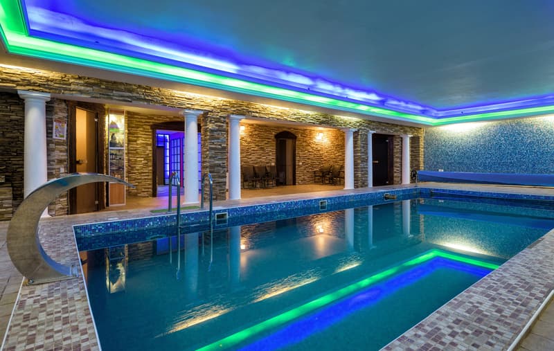 Swimming pool in residential house or hotel