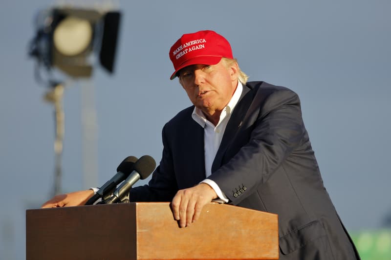 SAN PEDRO, CA - SEPTEMBER 15, 2015: Donald Trump, 2016 Republican presidential candidate, speaks during a rally aboard the Battles